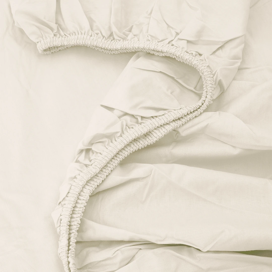 Freesia Tek Kişilik Ranforce Lastikli Çarşaf 120x200+35 cm Ekru