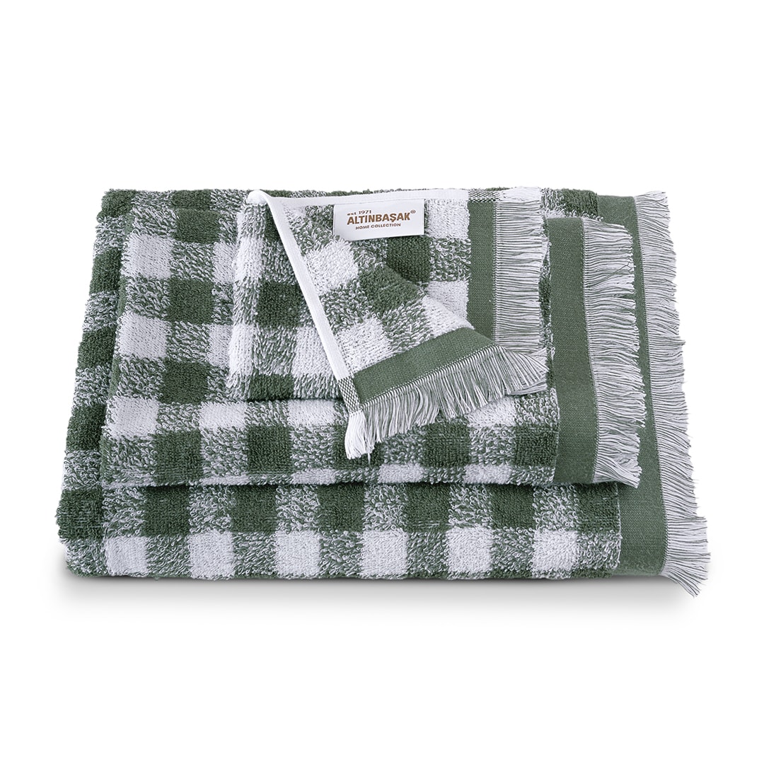 Gracia %100 Pamuk İplik Boyalı Banyo Havlusu Seti 3'li