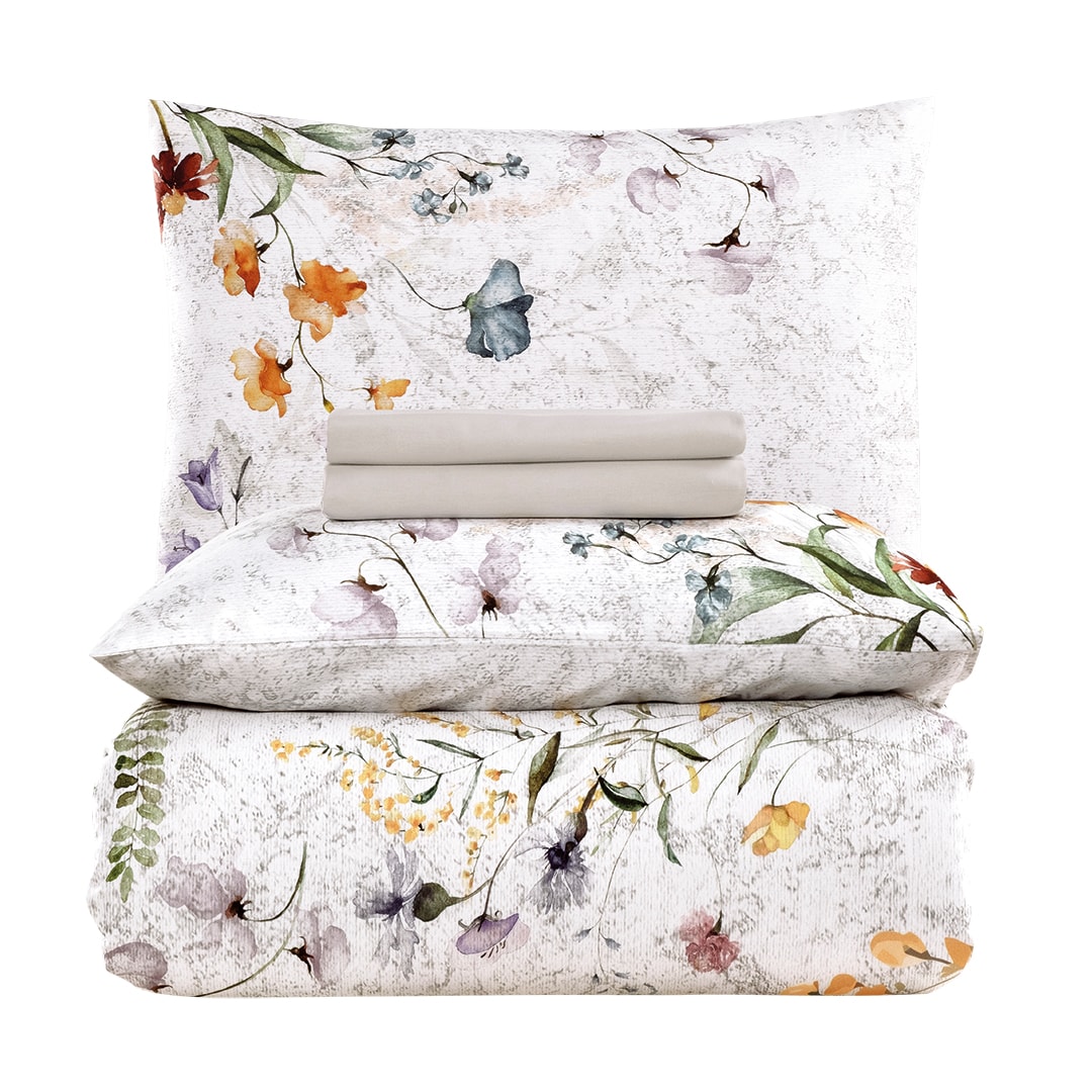 Fiora Çift Kişilik Ranforce Nevresim Takımı Gri (4 Parça)