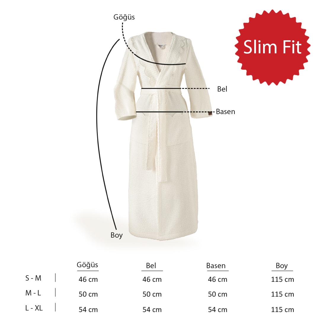 Valora %100 Pamuk Kadın Bornoz Ekru
