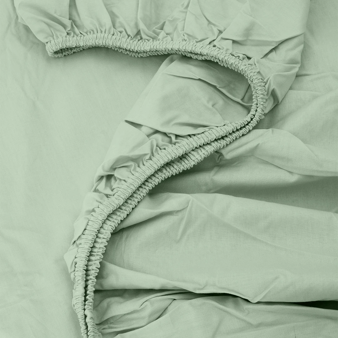Freesia King Size Ranforce Lastikli Çarşaf 200x200+35 cm Yeşil