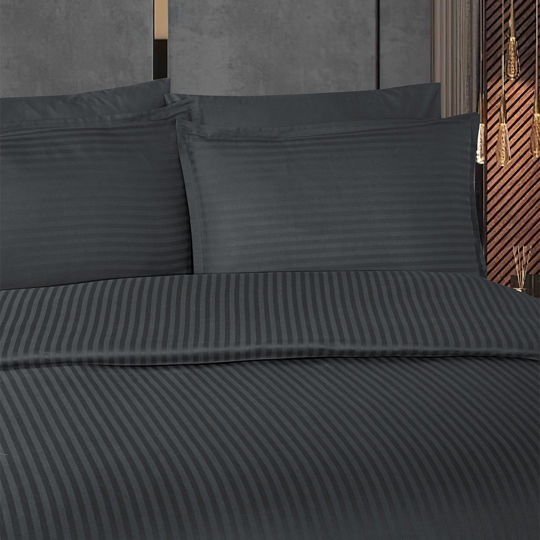 Infinity Tek Kişilik Poplin Nevresim Takımı Antrasit (4 Parça)