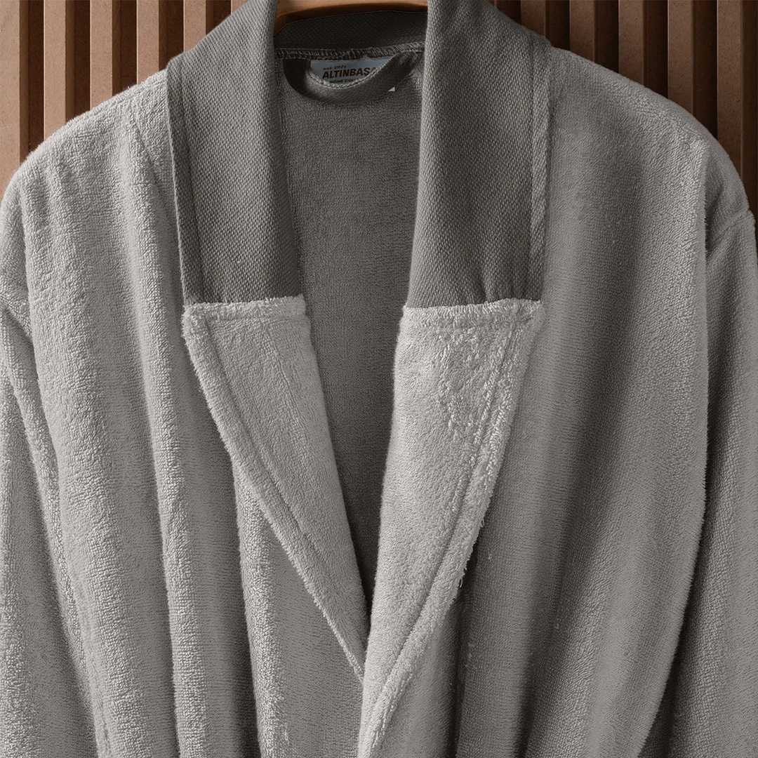 Orion Bambu Unisex Bornoz Gri