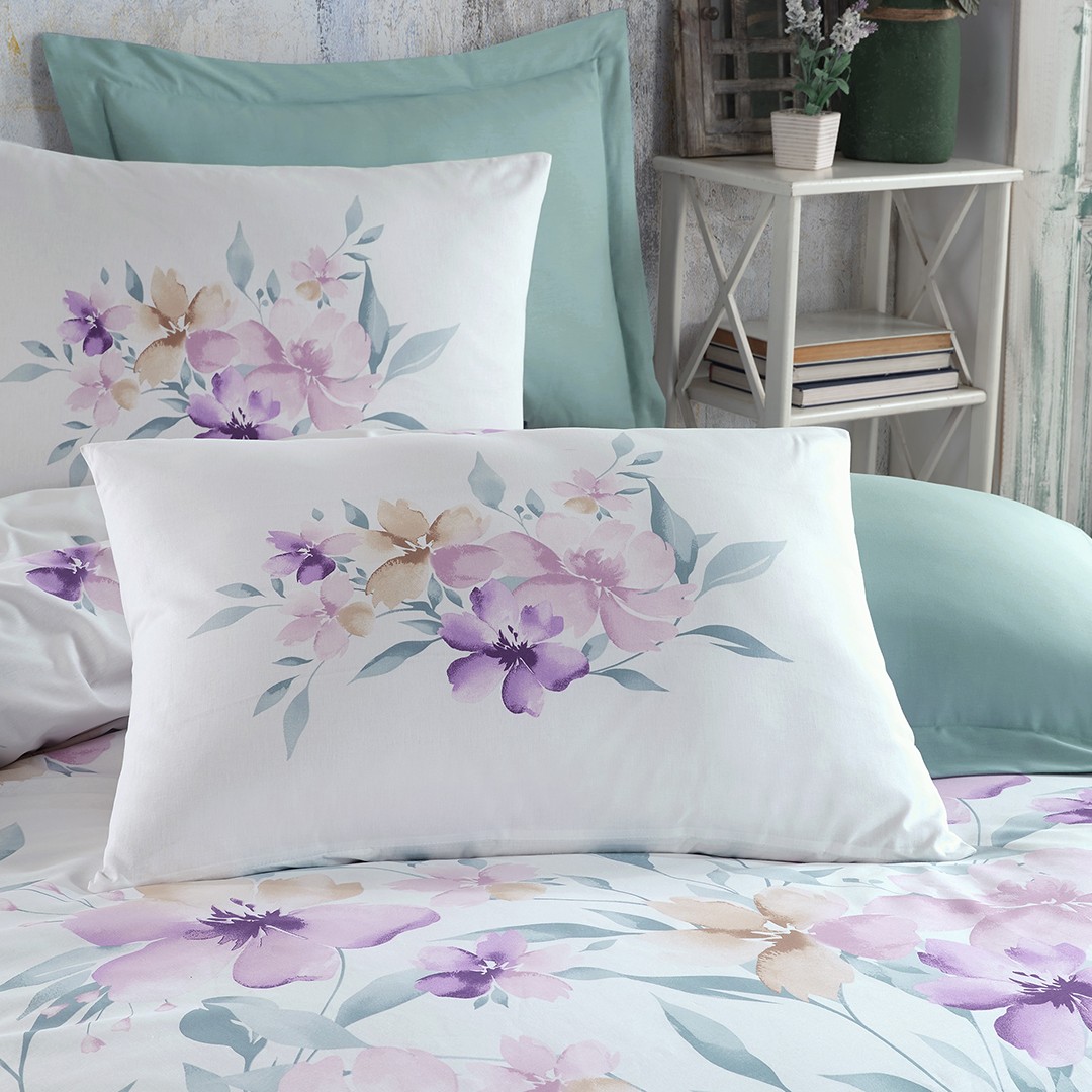 Cozy Çift Kişilik Ranforce Nevresim Takımı Mint (4 Parça)