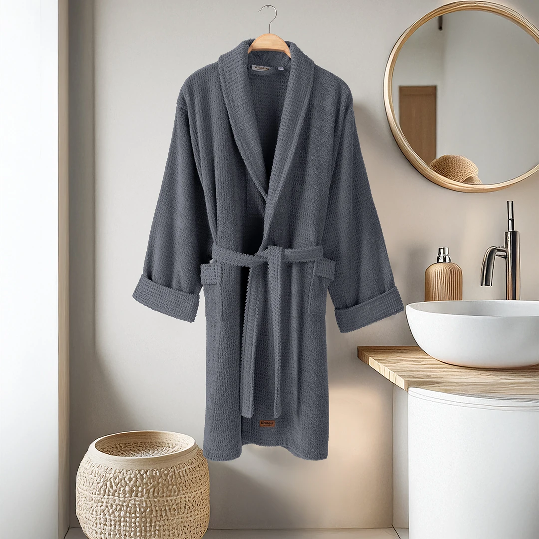 Verto %100 Pamuk Unisex Bornoz İndigo