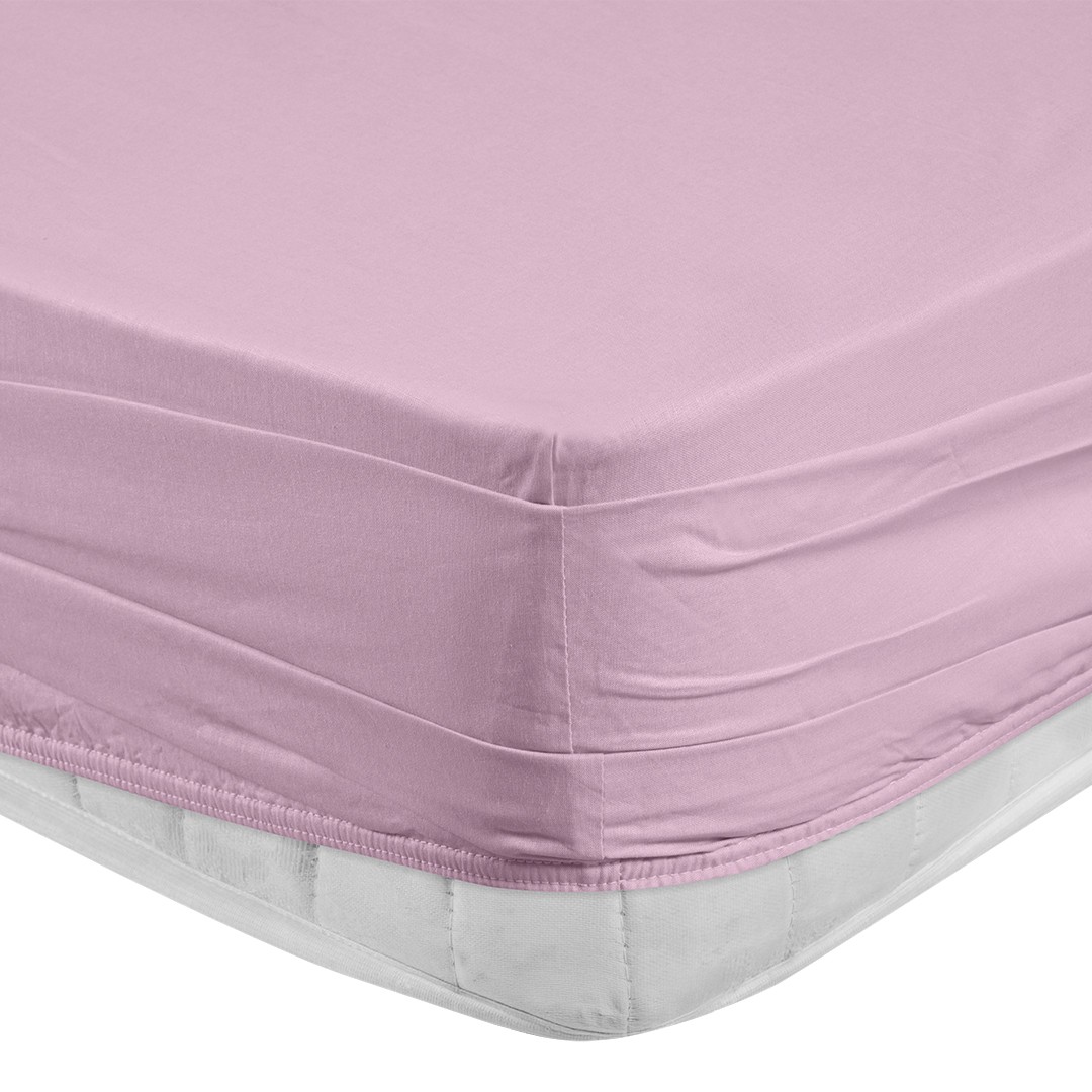 Freesia King Size Ranforce Lastikli Çarşaf 200x200+35 cm Lila