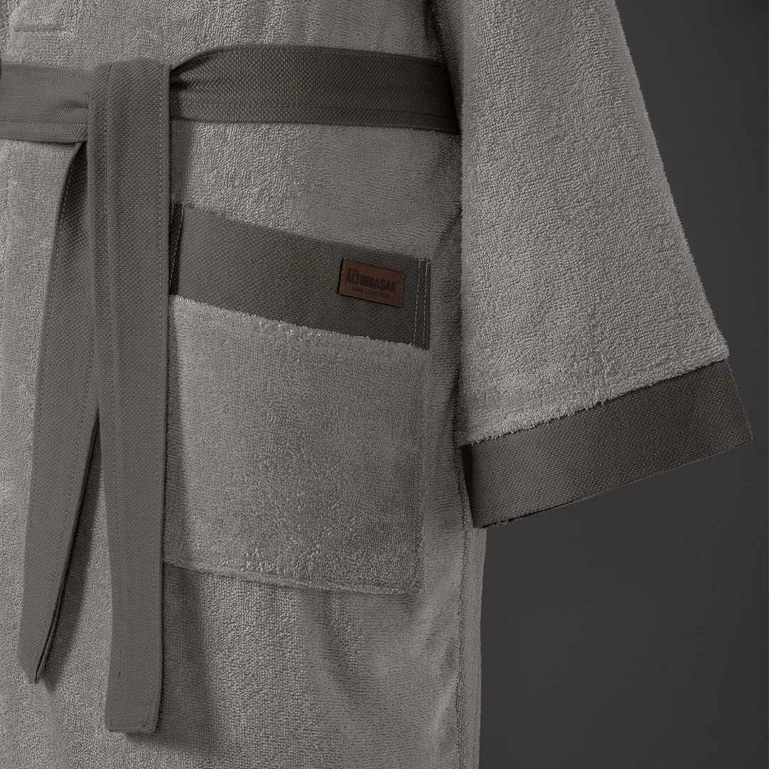 Orion Bambu Unisex Bornoz Gri