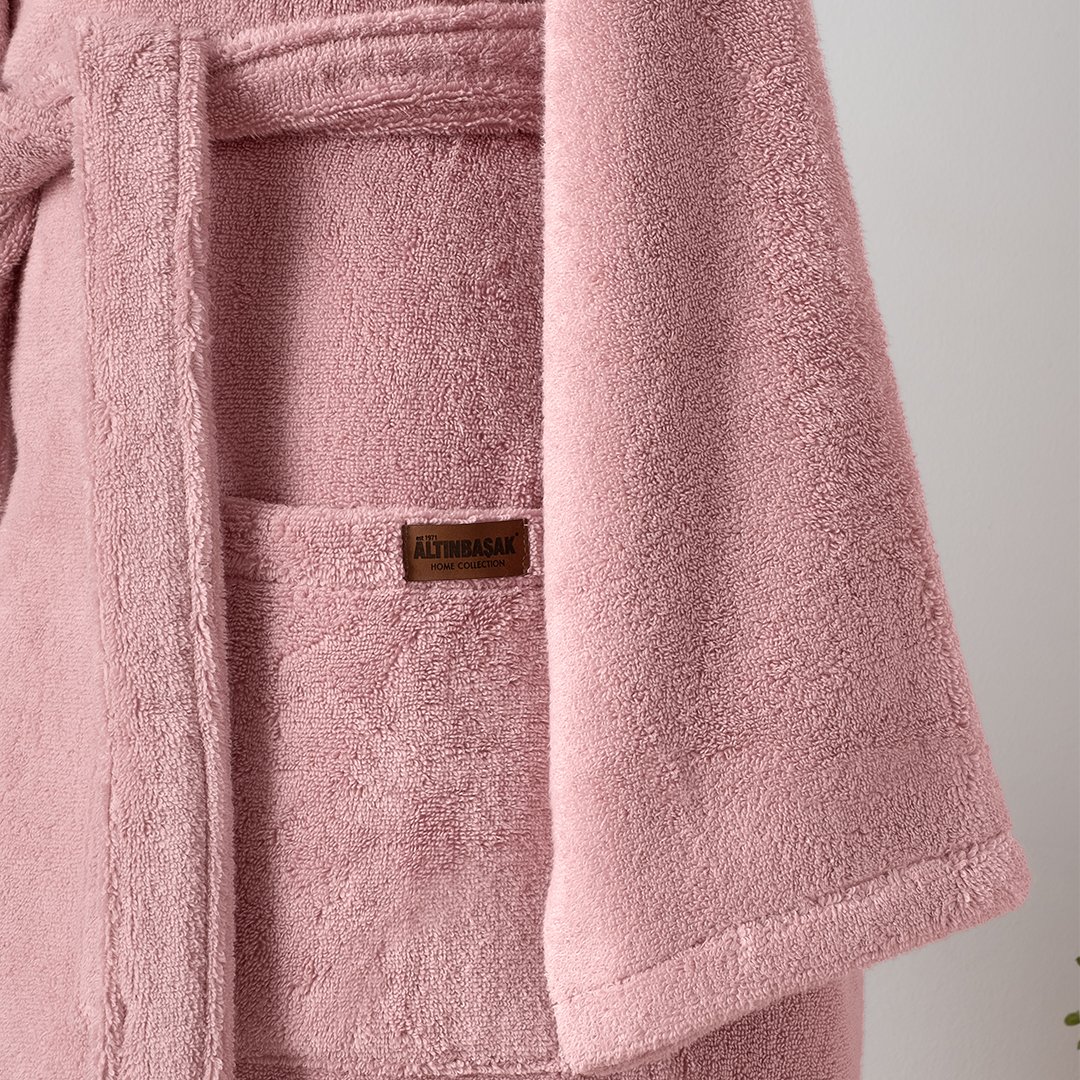 Dolce Microcotton Kapşonlu Kadın Bornoz Pudra