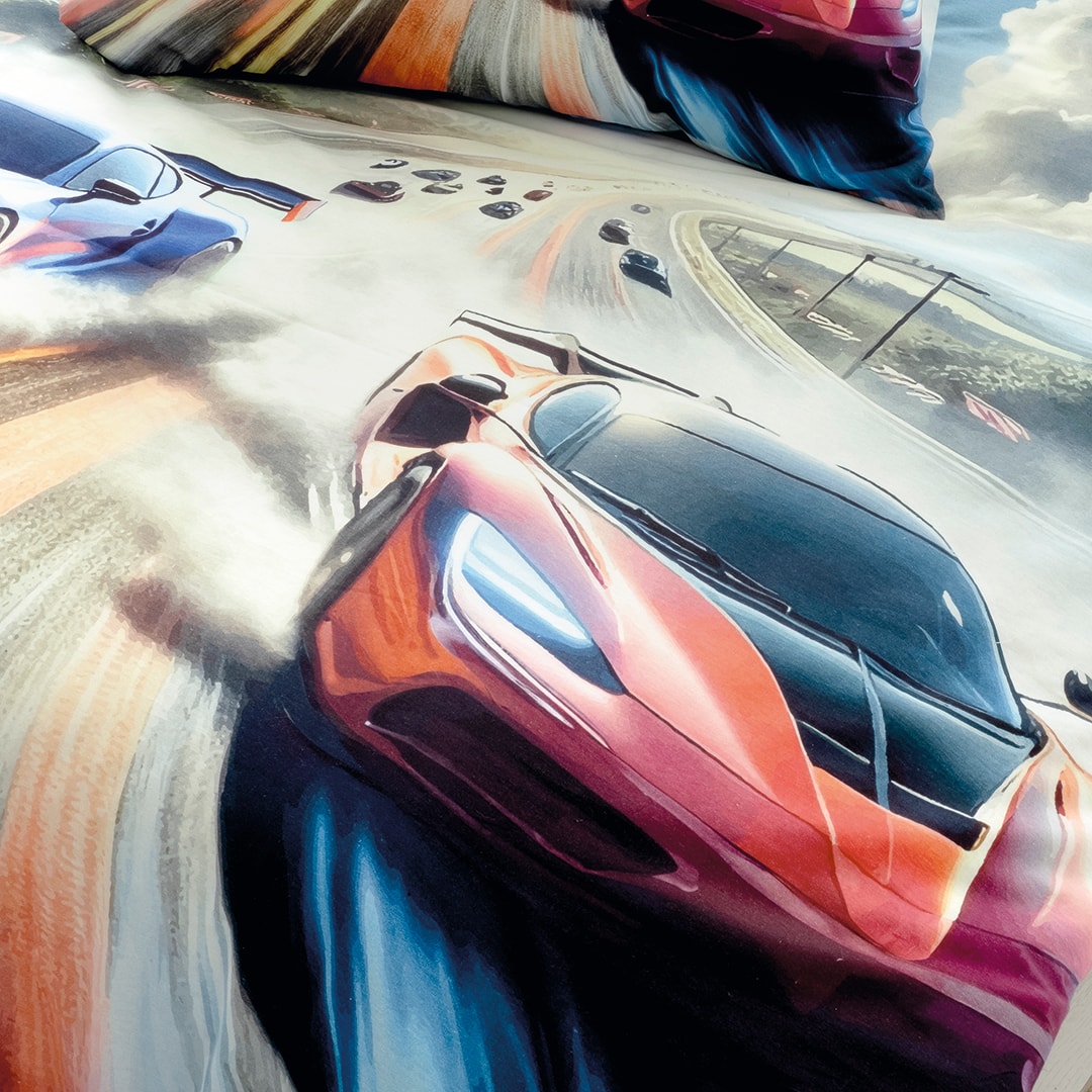 Turbo Tek Kişilik Ranforce Nevresim Takımı Mavi (3 Parça)