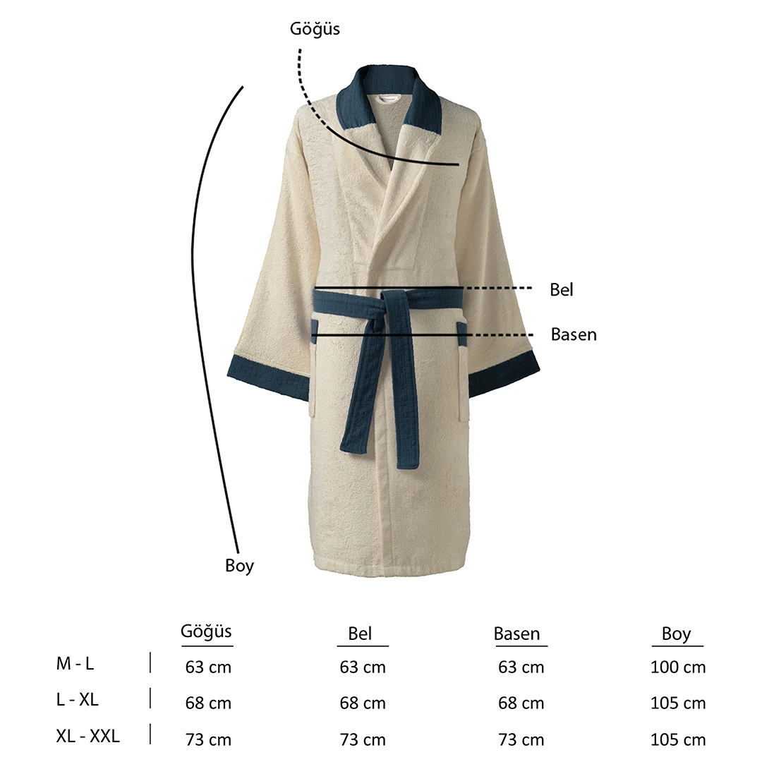 Orion Bambu Unisex Bornoz Ekru