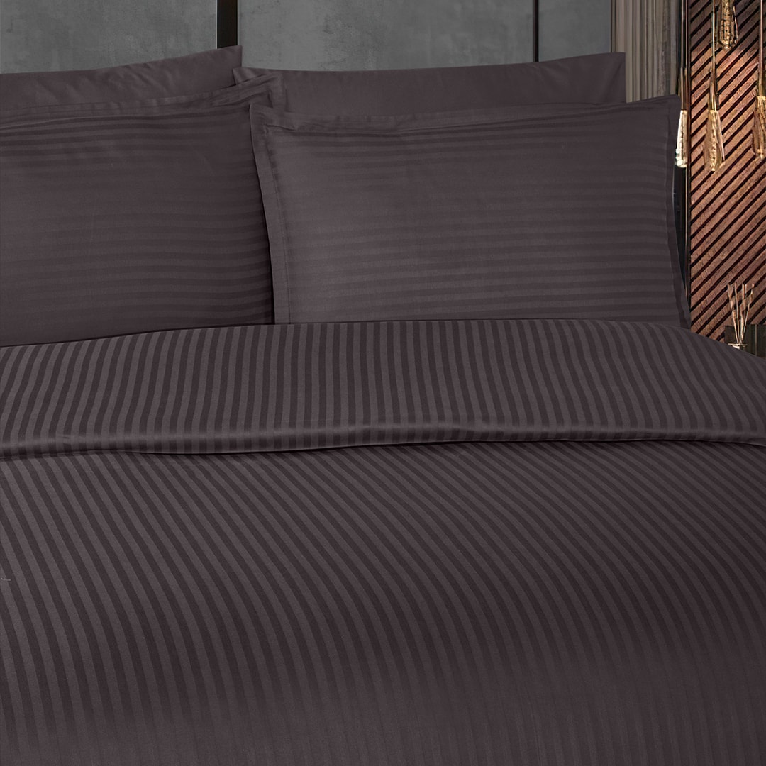 Infinity Çift Kişilik Poplin Nevresim Takımı Mürdüm (6 Parça)