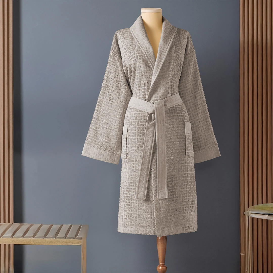 Lisse Bambu Unisex Bornoz Bej