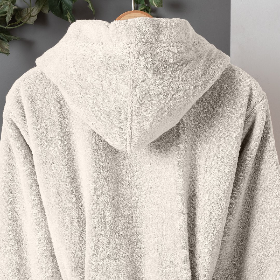 Dolce Microcotton Kapşonlu Unisex Bornoz Linen