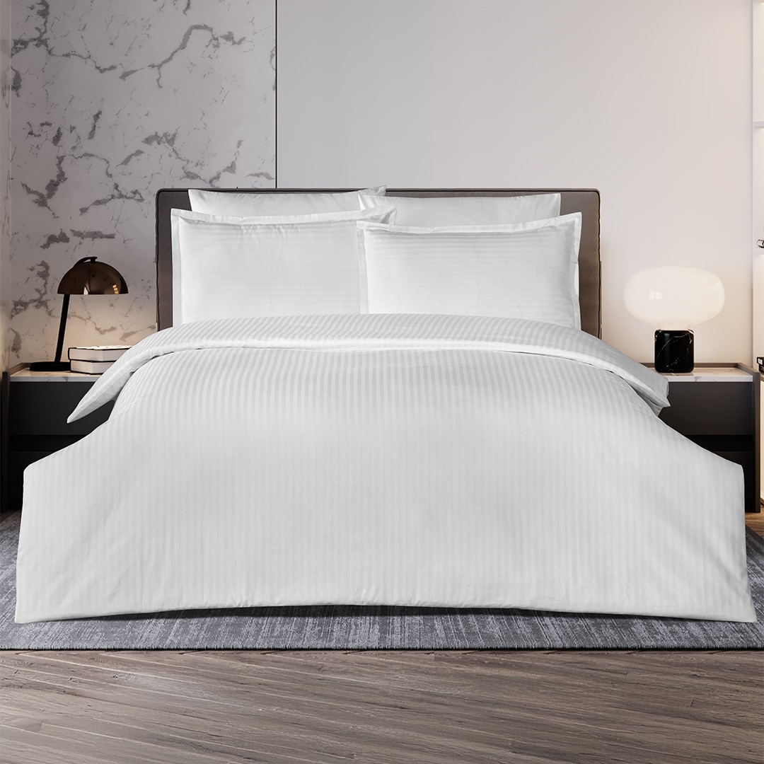Infinity Çift Kişilik Poplin Nevresim Takımı Beyaz (6 Parça)