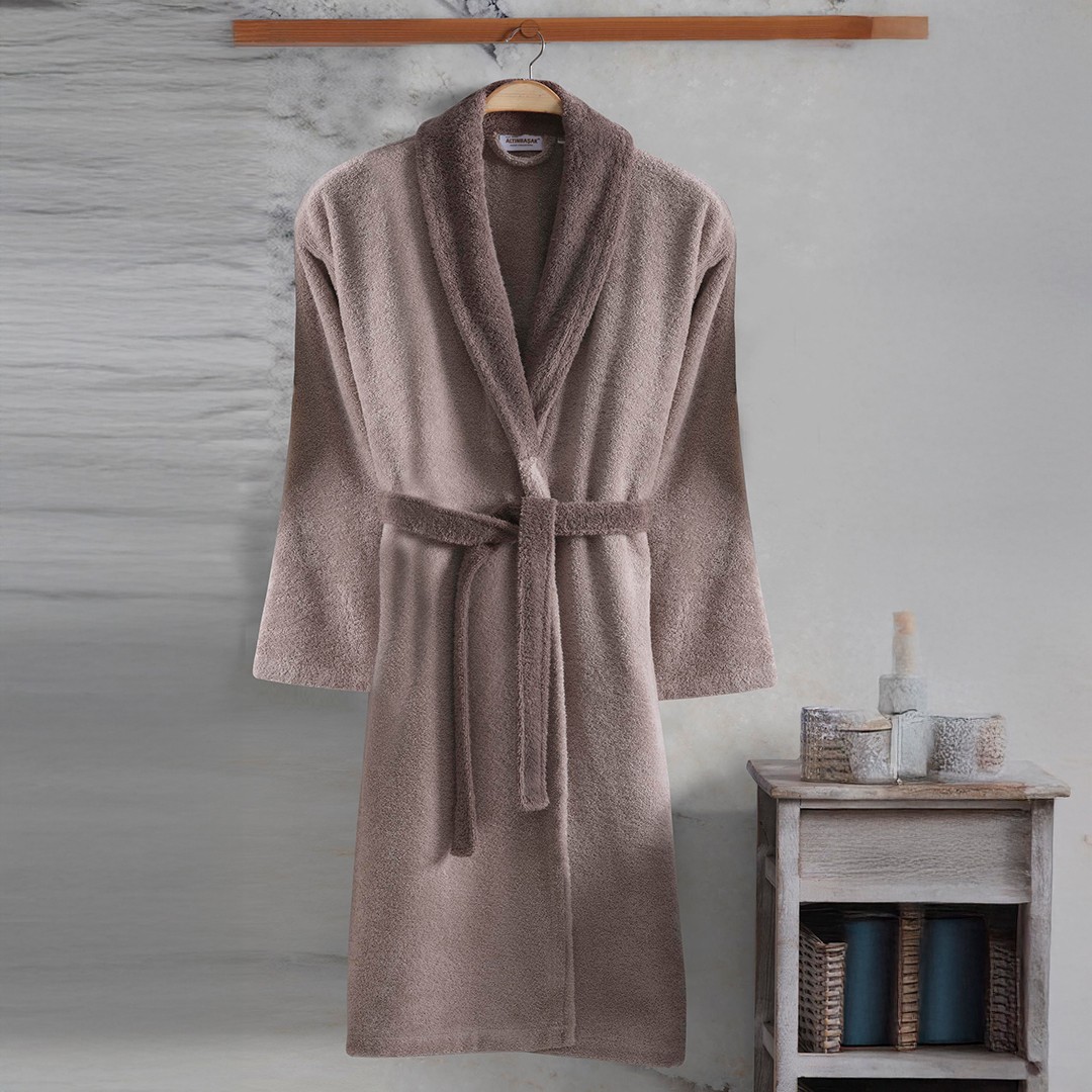 Polly %100 Pamuk Unisex Bornoz Bej