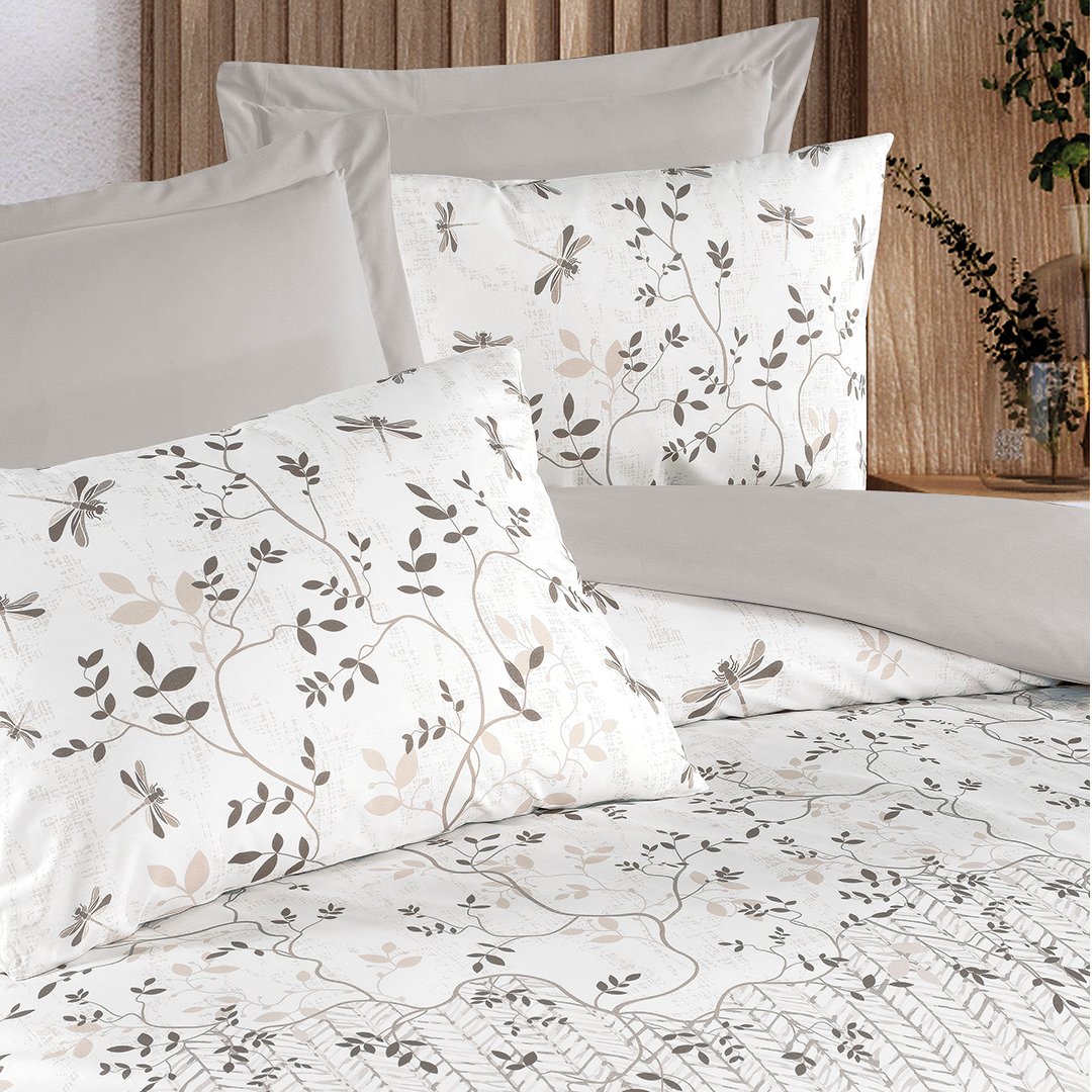 Linea Çift Kişilik Ranforce Nevresim Takımı Bej (4 Parça)