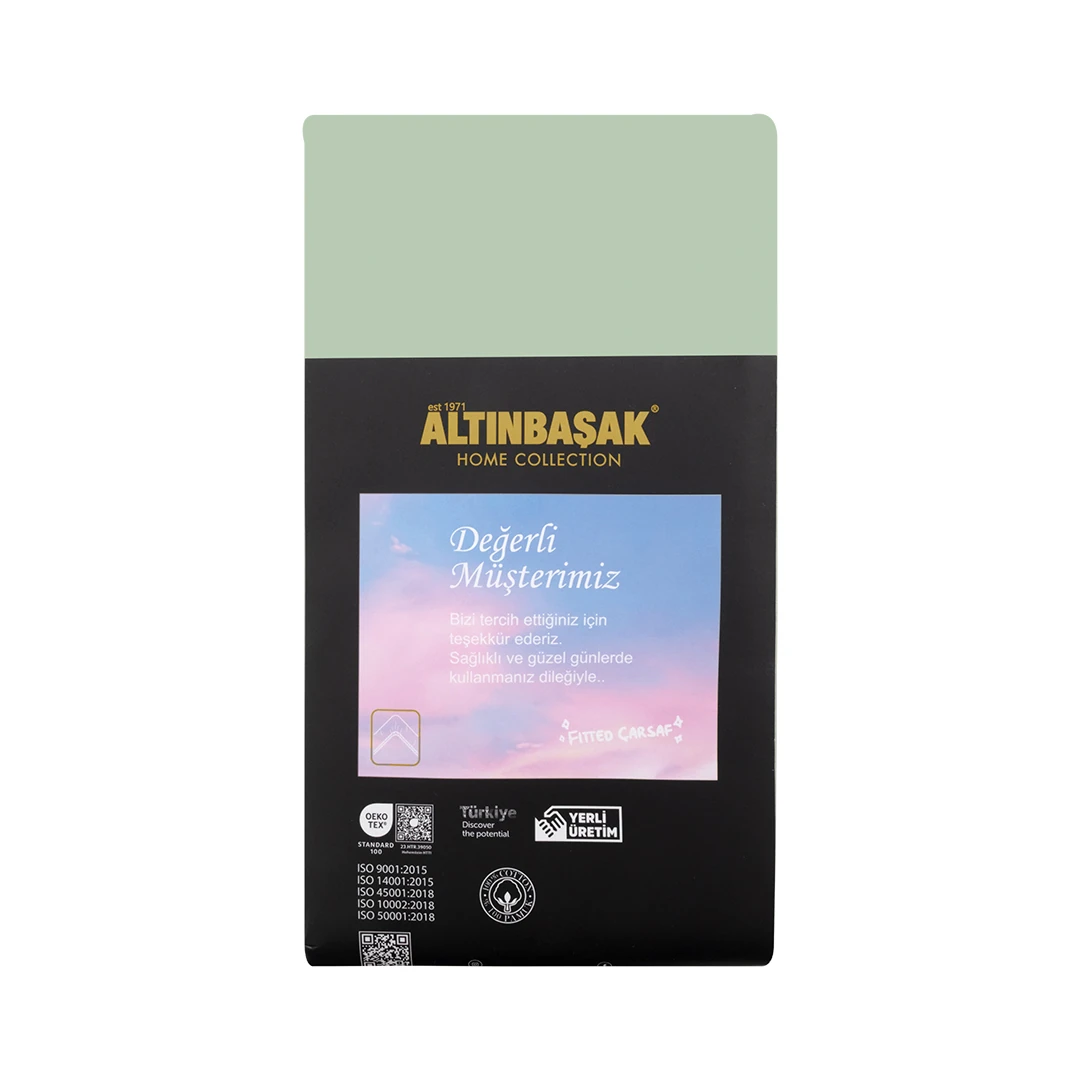 Freesia King Size Ranforce Lastikli Çarşaf 200x200+35 cm Yeşil