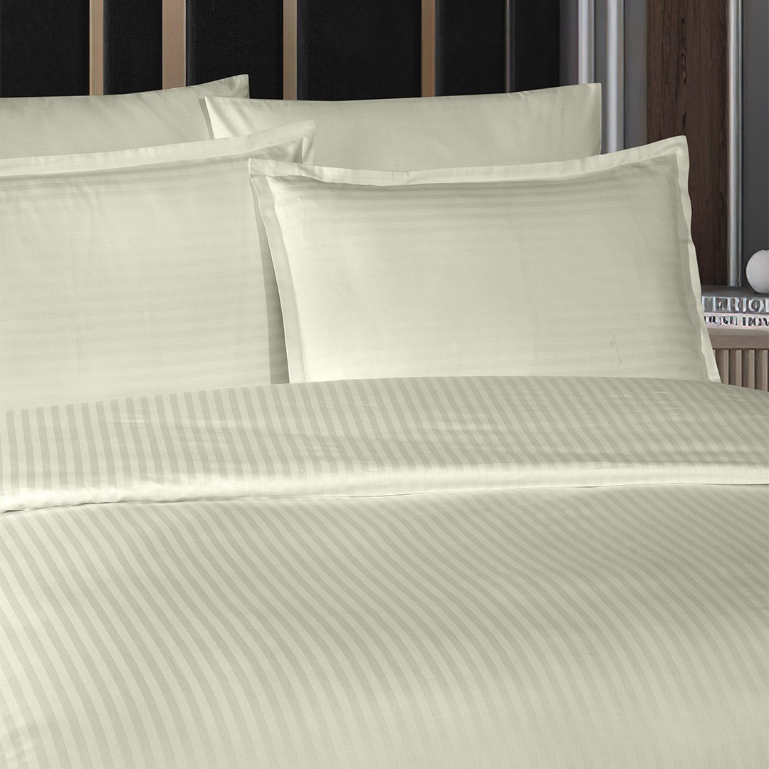 Infinity Çift Kişilik Poplin Nevresim Takımı Ekru (6 Parça)