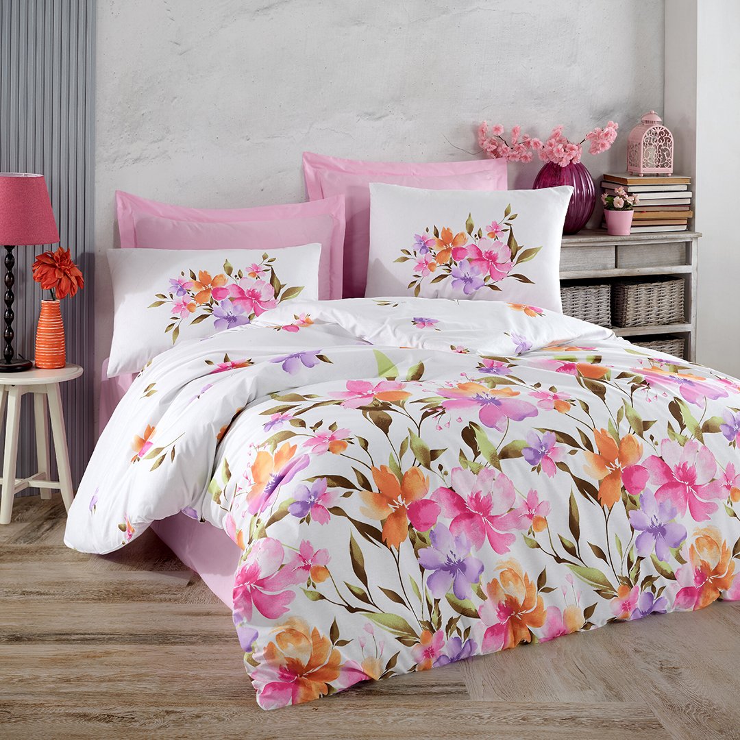 Cozy Tek Kişilik Ranforce Nevresim Takımı Pembe (3 Parça)