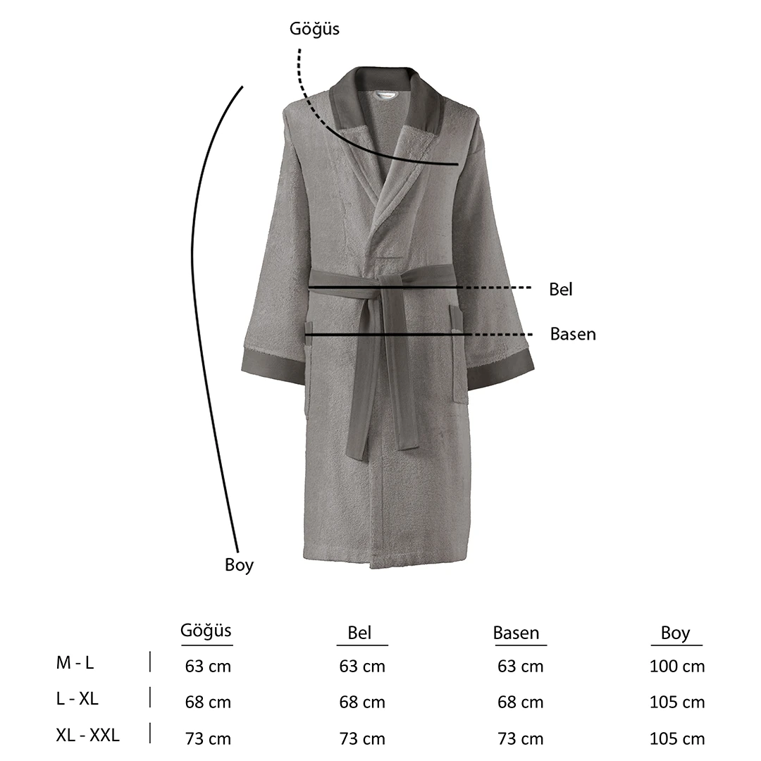 Orion Bambu Unisex Bornoz Gri