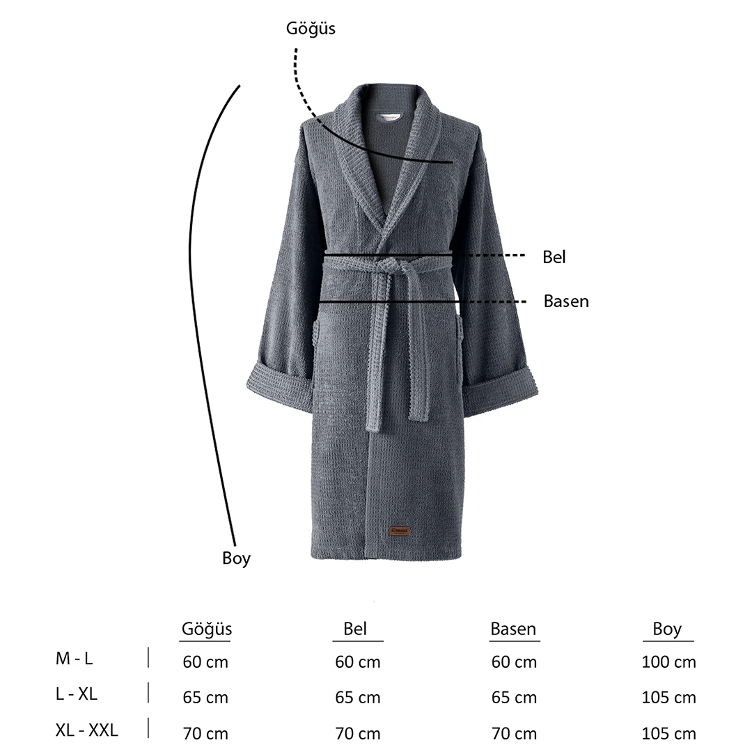 Verto %100 Pamuk Unisex Bornoz İndigo