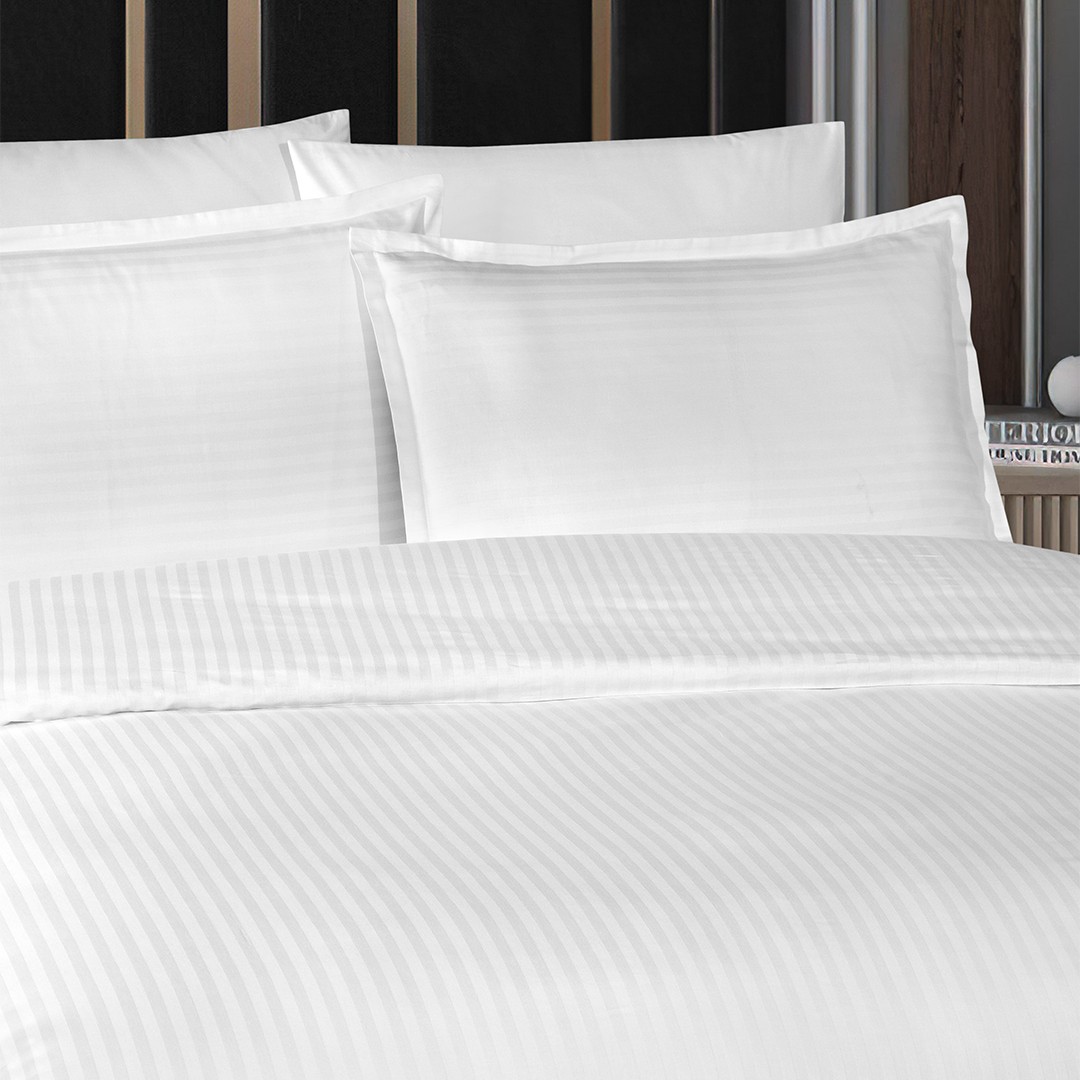 Infinity Çift Kişilik Poplin Nevresim Takımı Beyaz (6 Parça)