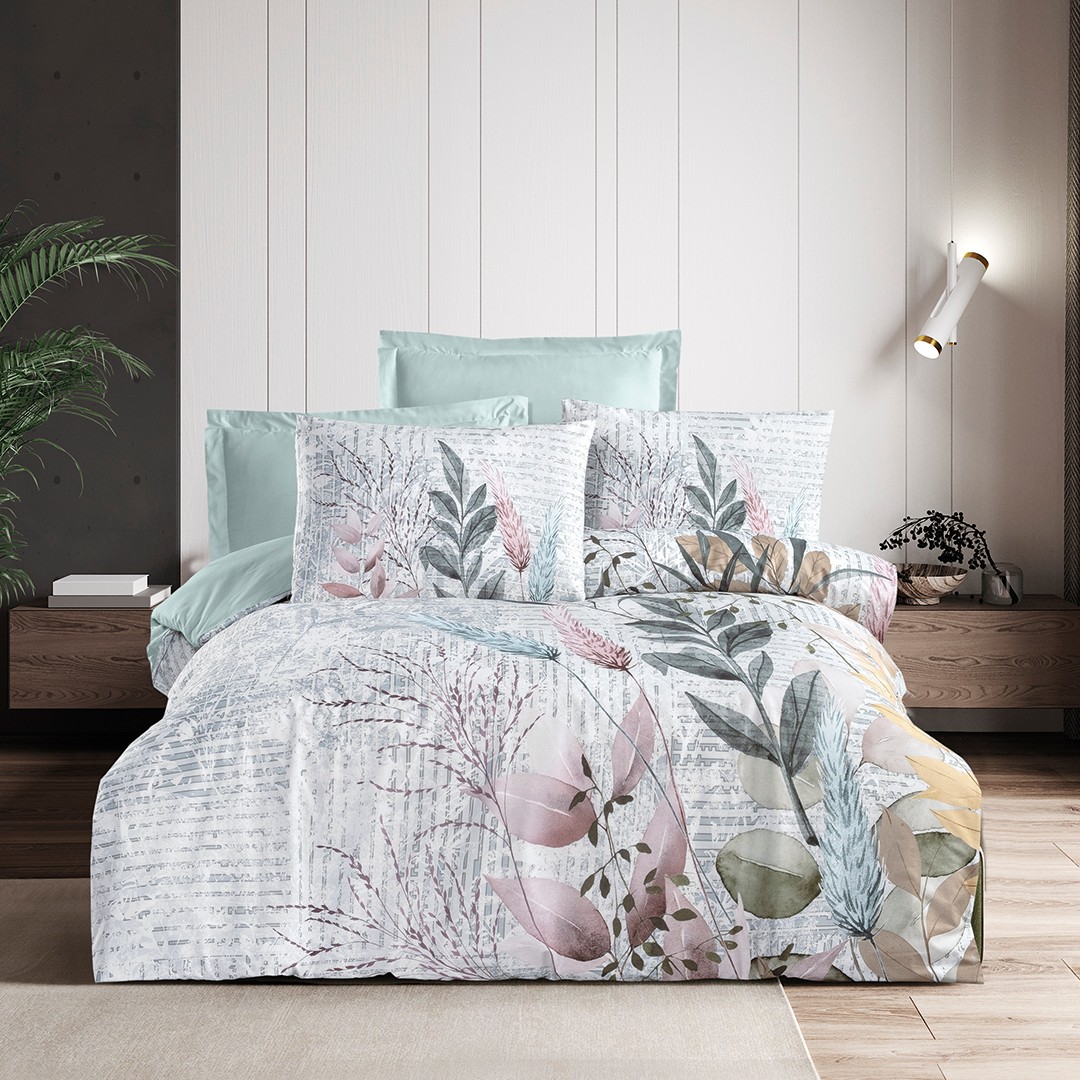 Vivida Çift Kişilik Ranforce Nevresim Takımı Mint (4 Parça)