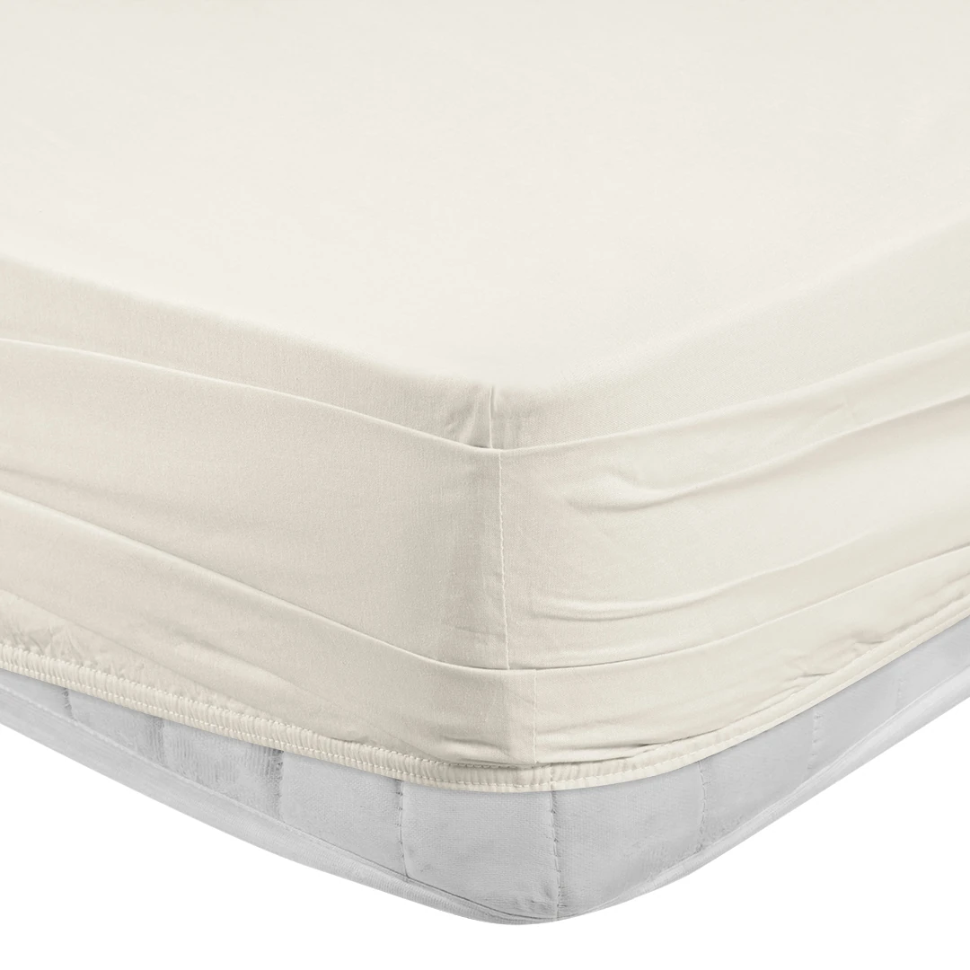 Freesia King Size Ranforce Lastikli Çarşaf 200x200+35 cm Ekru