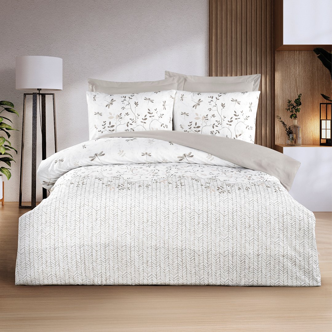 Linea Çift Kişilik Ranforce Nevresim Takımı Bej (4 Parça)