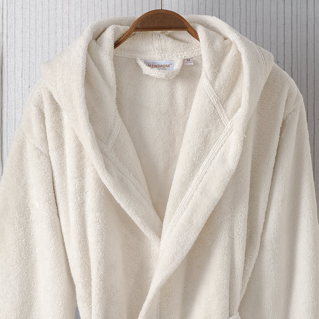 Dolce Microcotton Kapşonlu Unisex Bornoz Linen