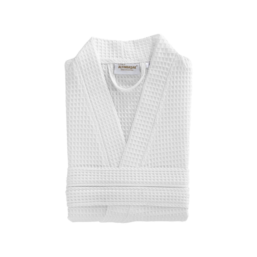 Flor %100 Pamuk Pike Bornoz Beyaz