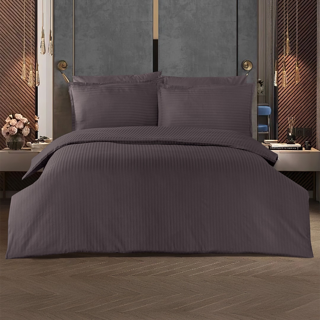 Infinity Çift Kişilik Poplin Nevresim Takımı Mürdüm (6 Parça)