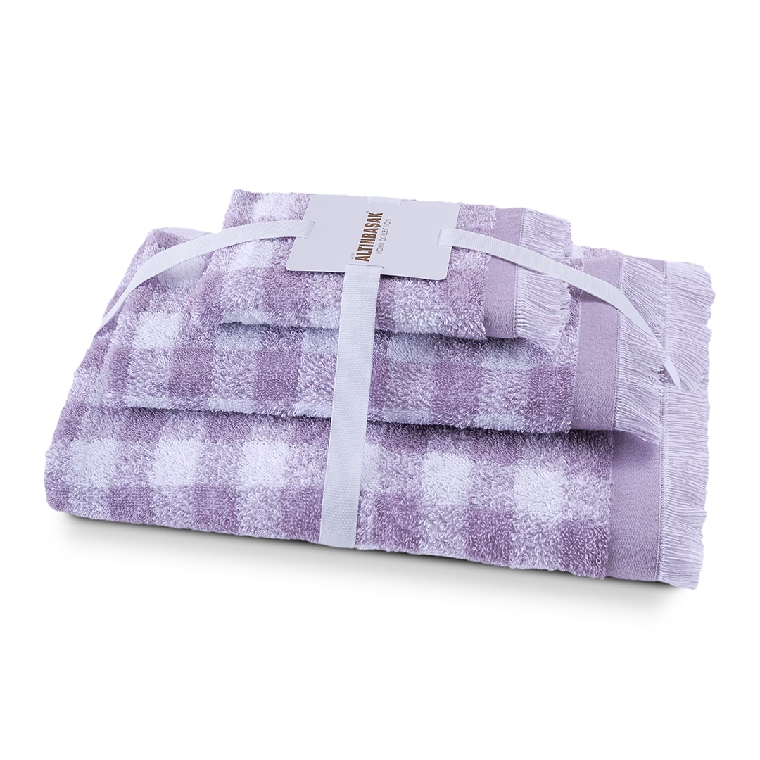 Gracia %100 Pamuk İplik Boyalı Banyo Havlusu Seti 3'lü