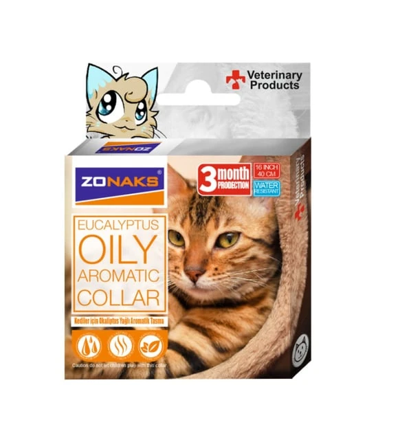 Kediler Için Okaliptus Yağlı Ayarlanabilir Su Geçirmez Pire Tasması 40 Cm