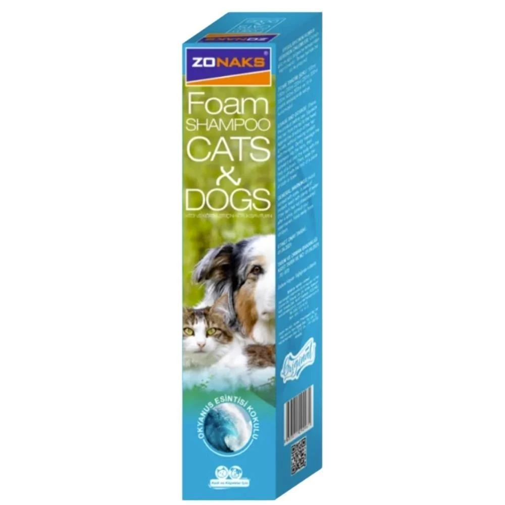 Zonaks Kedi ve Köpekler için Okyanus Esintisi Köpük Şampuan 250 ml