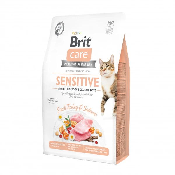 Brit Care Sensitive Hipoalerjenik Sindirim Sistemi Destekleyici Tahılsız Yetişkin Kedi Maması 2kg