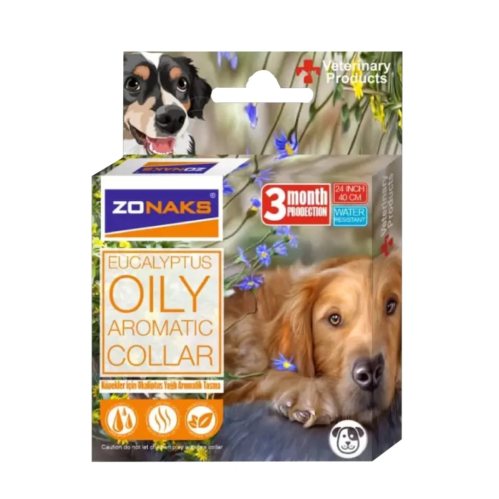 Köpekler için Okaliptus Yağlı Ayarlanabilir Su Geçirmez Pire Tasması 40 Cm