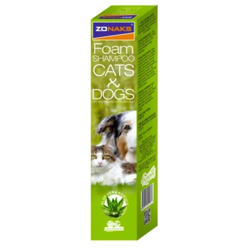Zonaks Kedi ve Köpekler için Alovera Kokulu Köpük Şampuan 250 ml