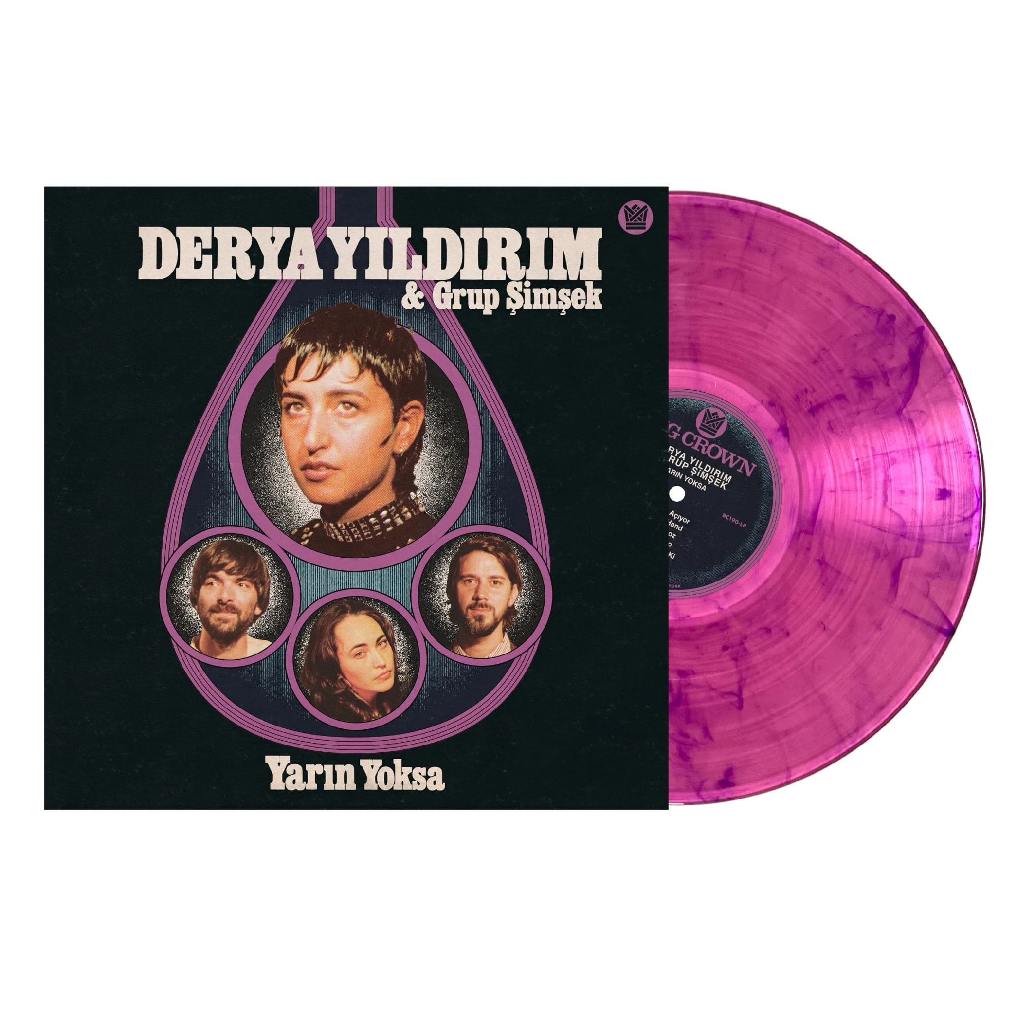 Derya Yıldırım & Grup Şimşek - Yarın Yoksa (Limited Indie Retail Edition) (Clear Pink w Purple Smoke Vinyl)- Plak
