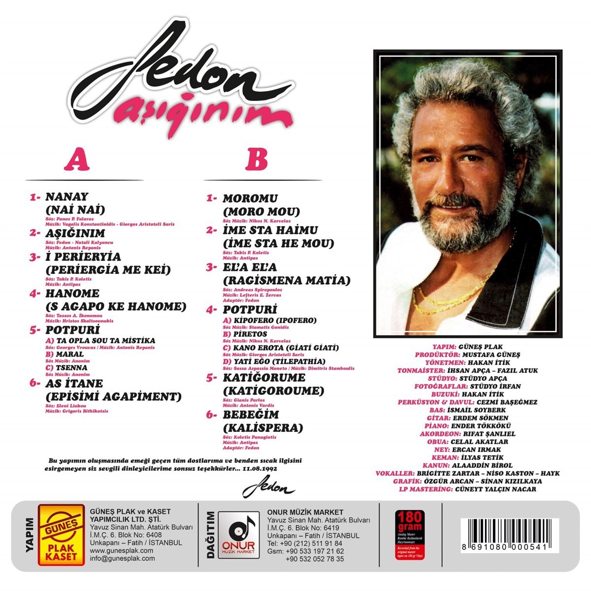 Fedon - Aşığınım - (Limitli Numaralı) Plak
