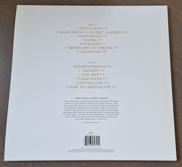 Secret Garden - Songs from a Secret Garden (30th Anniversary Colored Vinyl Edition) - Plak