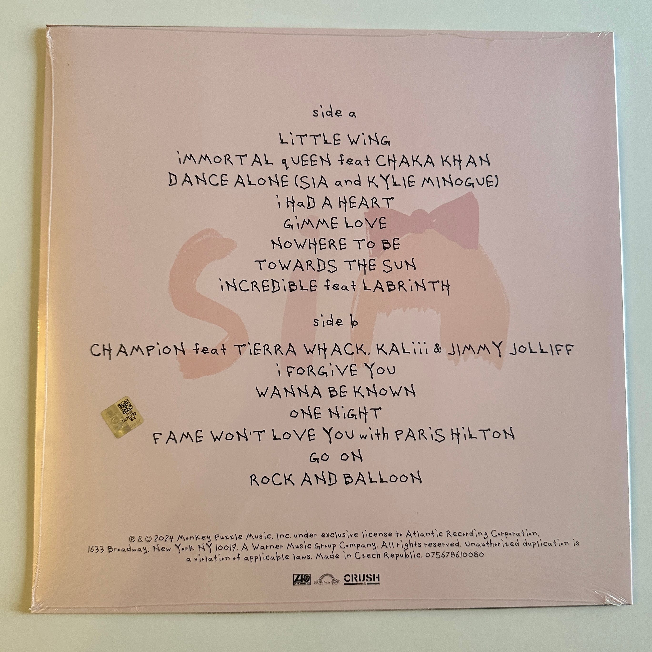 Sia - Reasonable Woman (Baby Pink Renk) Plak
