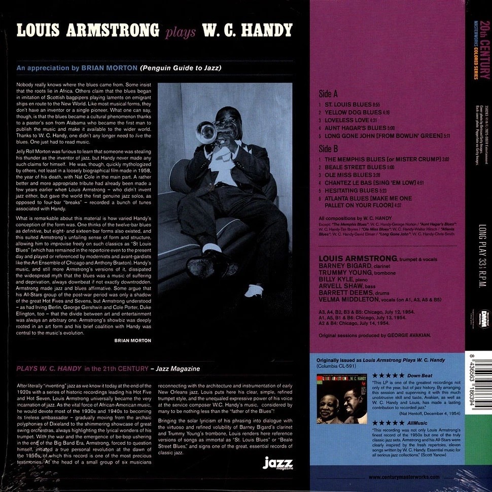 Louis Armstrong - Plays W. C. Handy (Limited Blue Vinyl) Limited Edition - Plak