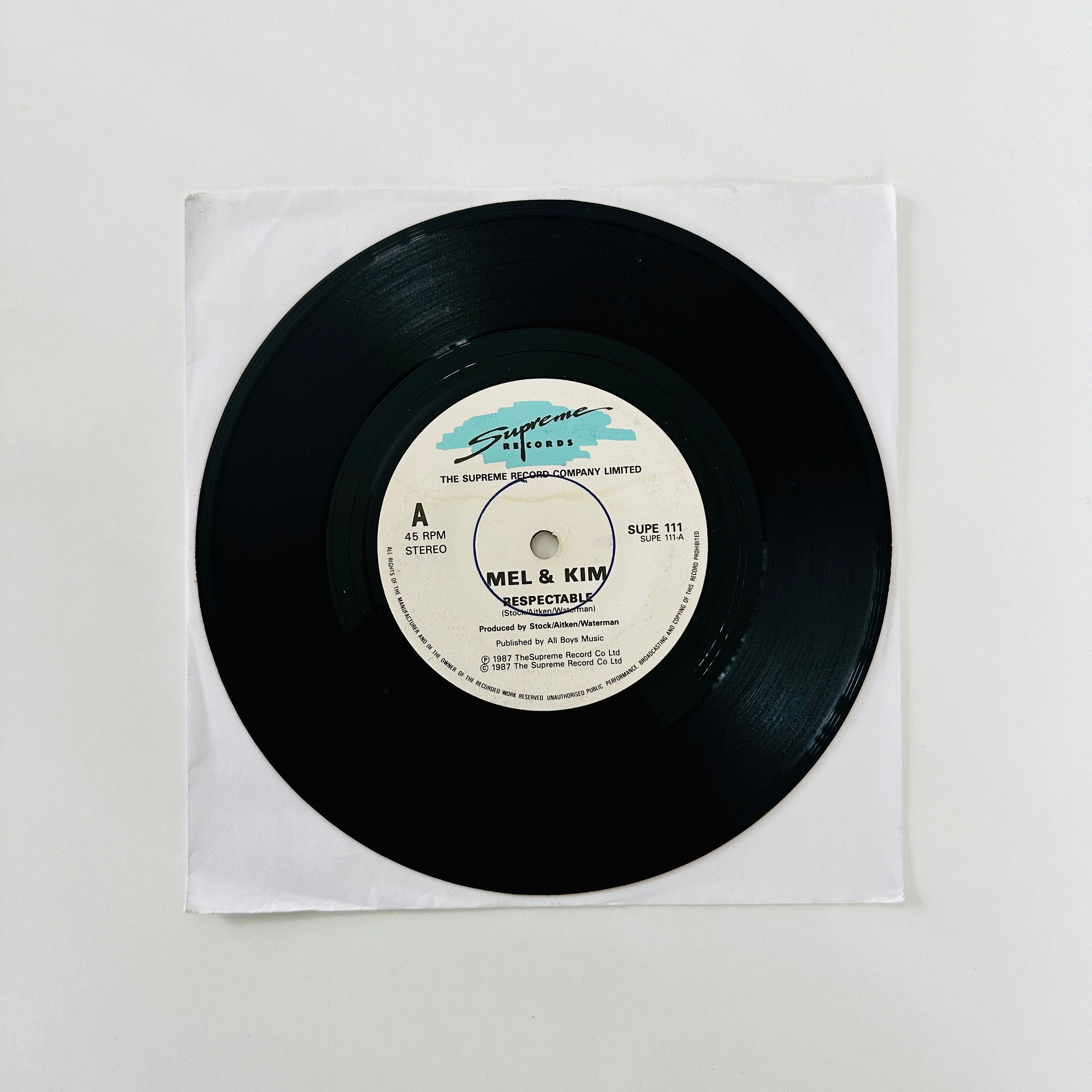 Mel & Kim – Respectable Dönem Baskı 45 lik Plak