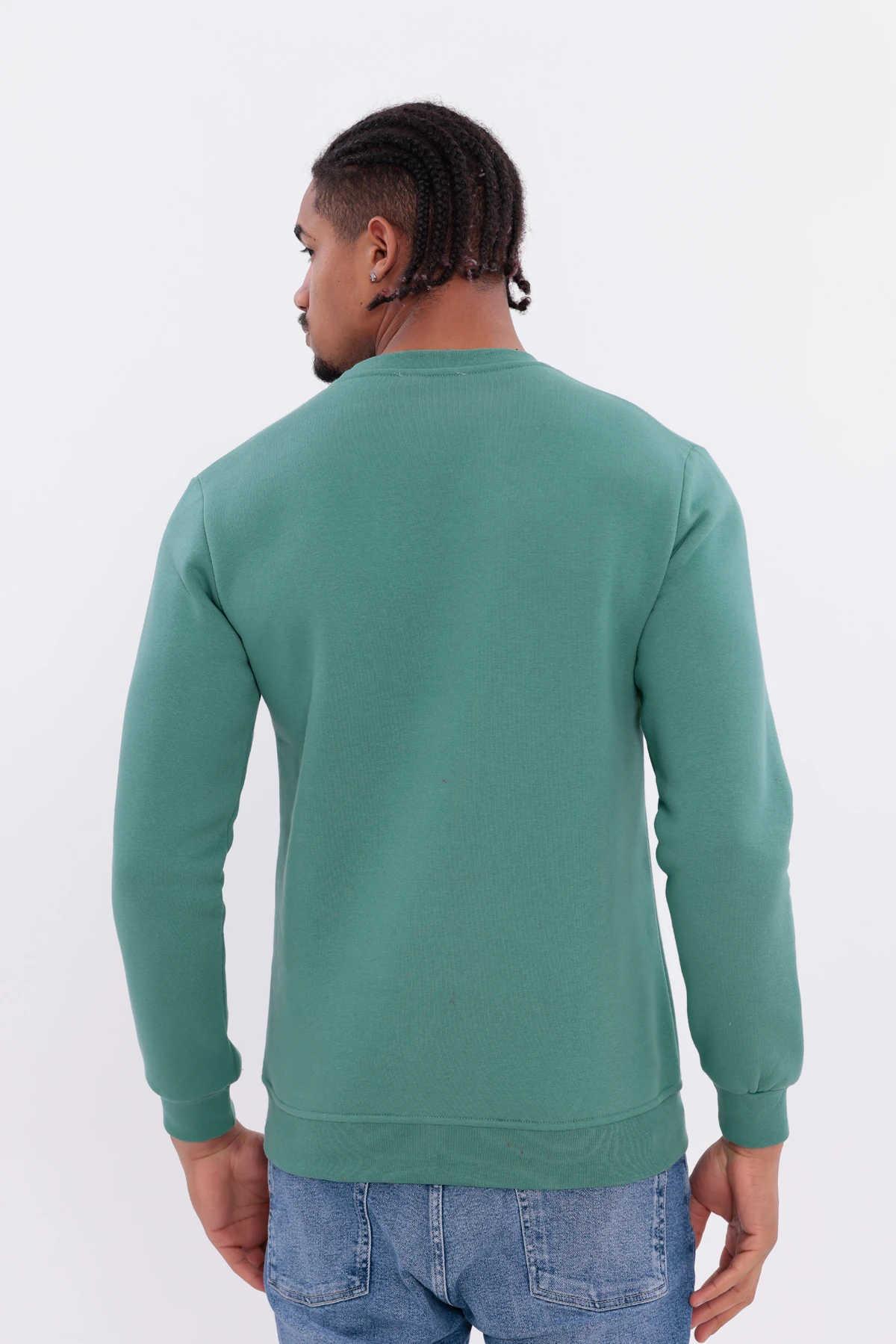 Sıfır4 Comfort Fit 3 İplik Şardonlu Sweatshirt  yeşil