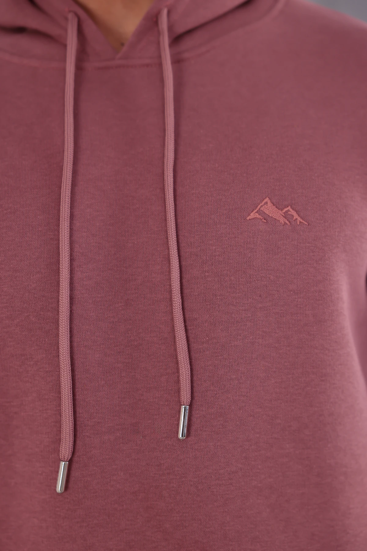 SIFIR4 3 İplik Şardonlu Kapüşonlu Sweatshirt Gül Kurusu