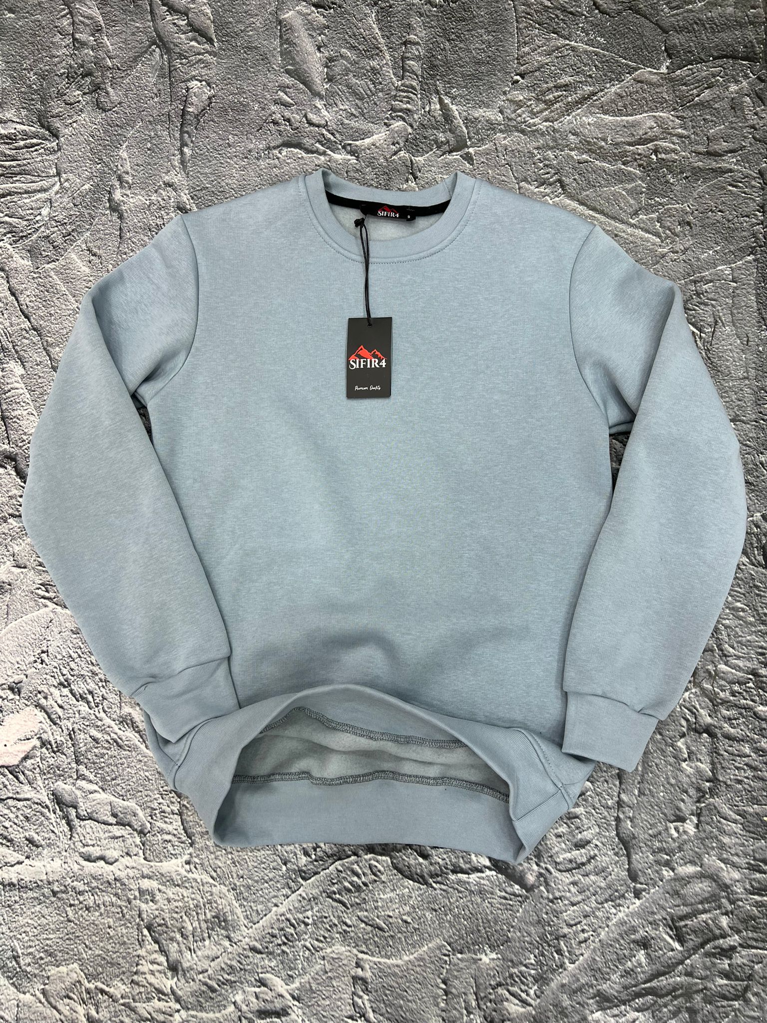 Sweatshirt Şardonlu 3 İplik  Buz Grisi