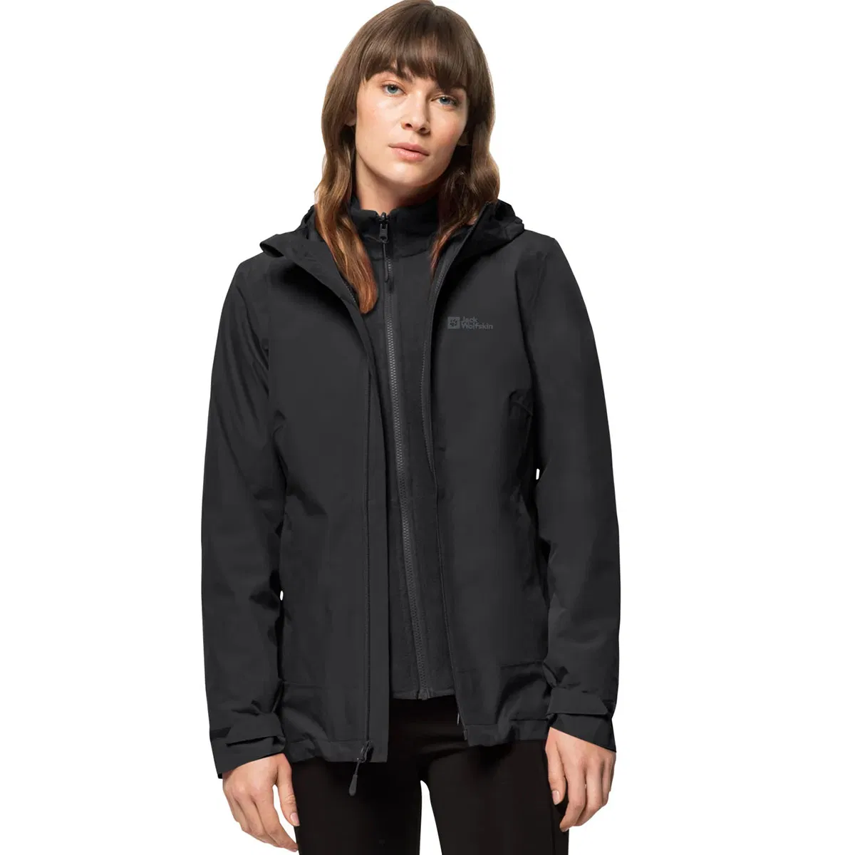Jack Wolfskin Moonrise 3in1 Jkt W Kadın Siyah Outdoor Mont 1115621-6000
