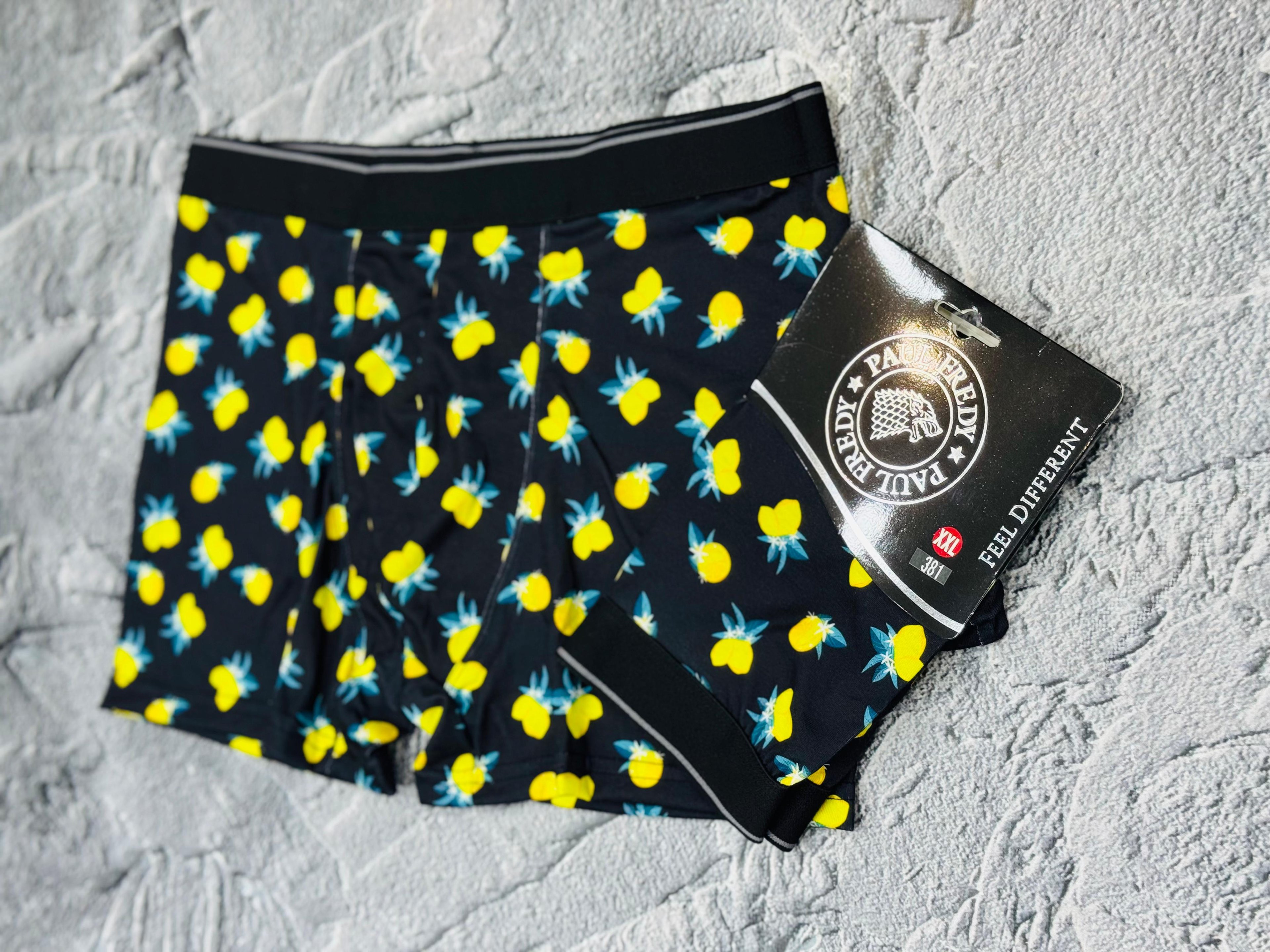Boxer Siyah Limon Desenli 