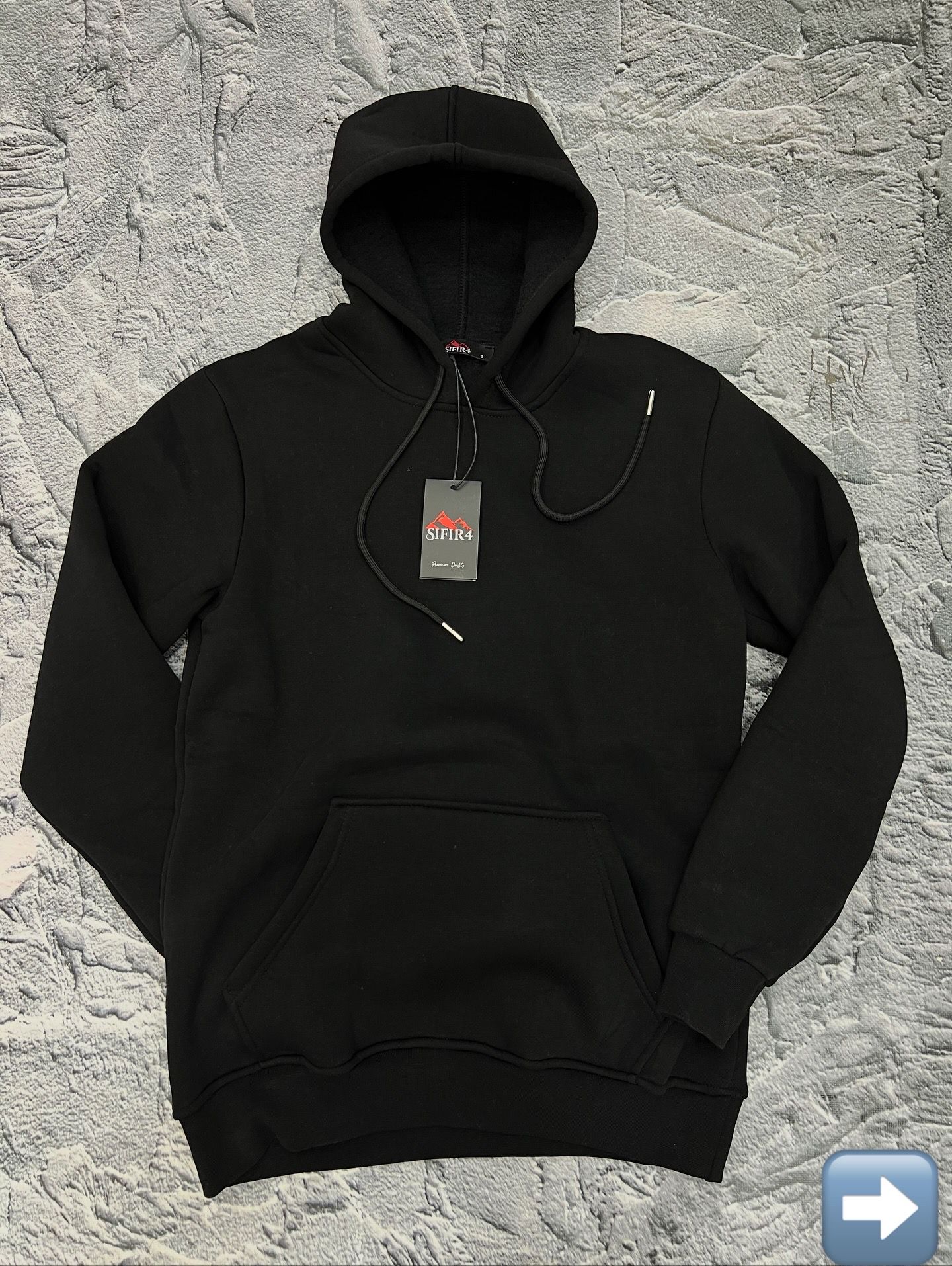 sweatshirt şardonlu  3 iplik siyah